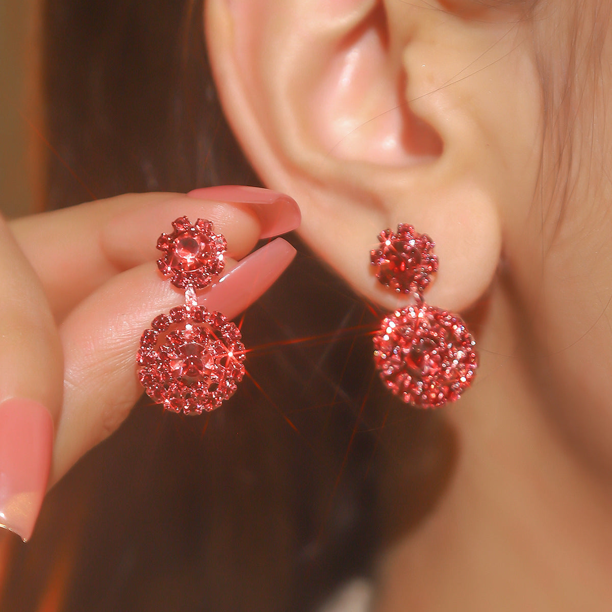 Rhinestone Snowflake Affordable Luxury Style Fashion Earrings