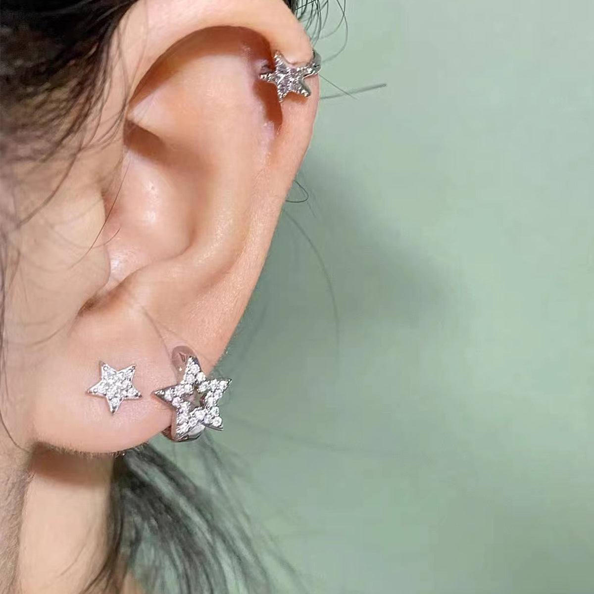 Women's Five-pointed Star Collection Ear Niche Temperamental Earrings