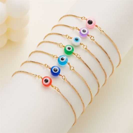 Bohemian Simple Resin Devil's Eye Anklet Round Turkish Bracelets