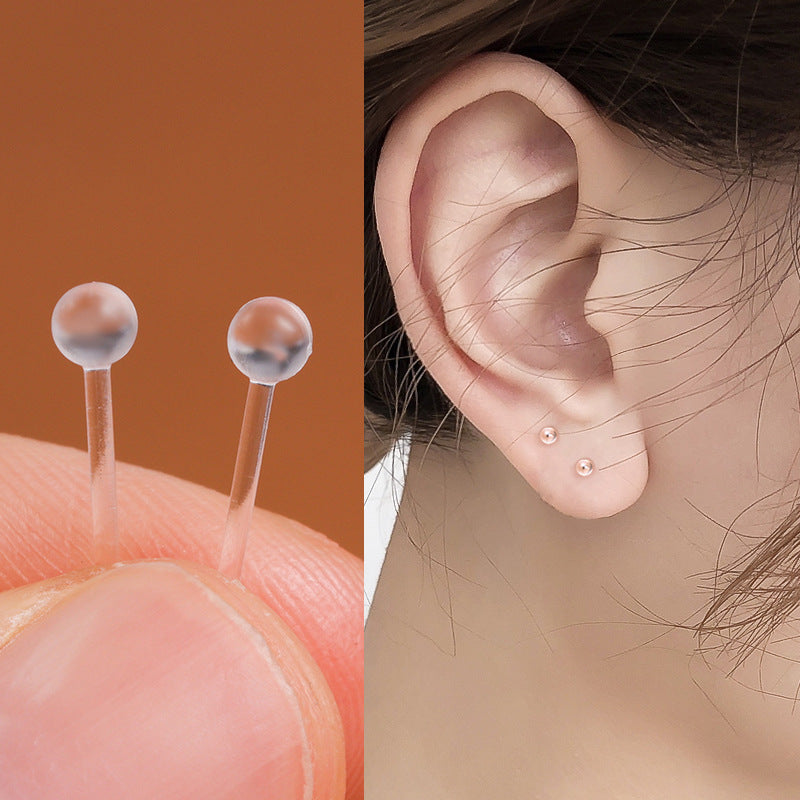 Resin Ear Bar Invisible Small Plastic Sterilizing Stick Earrings