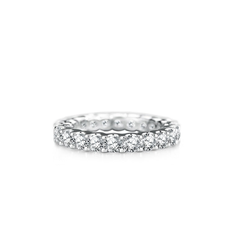 Women's & Men's Sterling Sier Diamond Stackable Zircon Full Rings