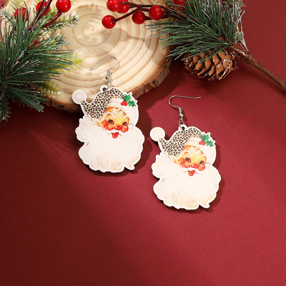 Cute Cartoon Acrylic Plate Christmas Holiday Earrings