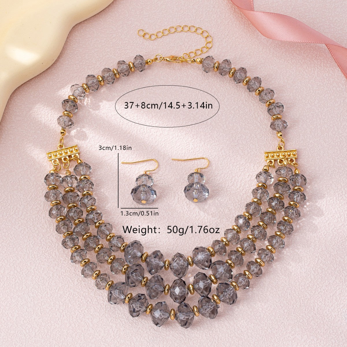 Women's Crystal Suite Retro Affordable Luxury Fashion Earrings