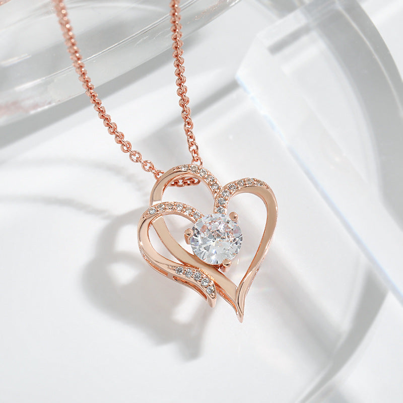 Women's Heart-to-heart Elegant Graceful High-grade Inlaid Zircon Necklaces