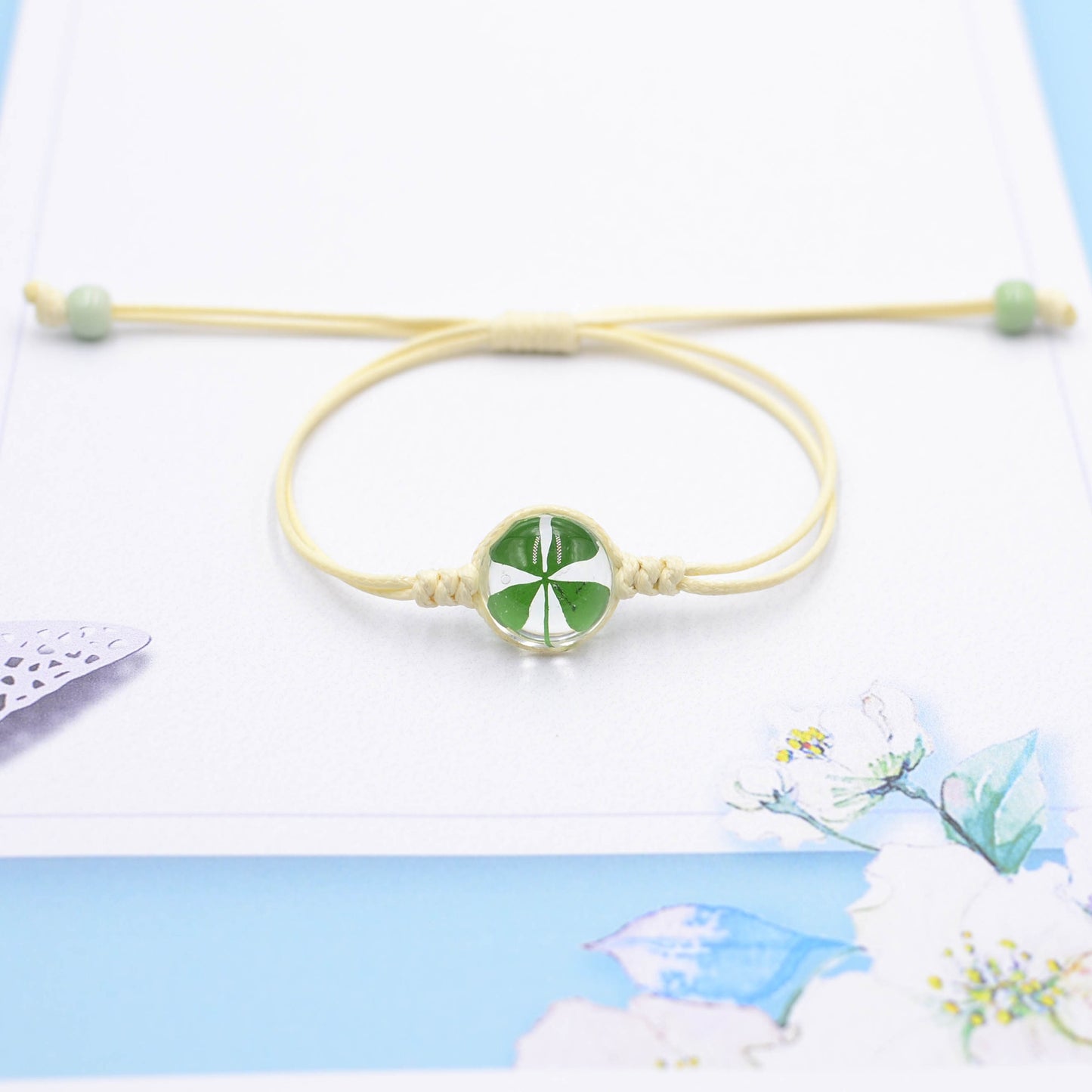 Ornament Four-leaf Clover Scenic Spot Dried Flower Bracelets