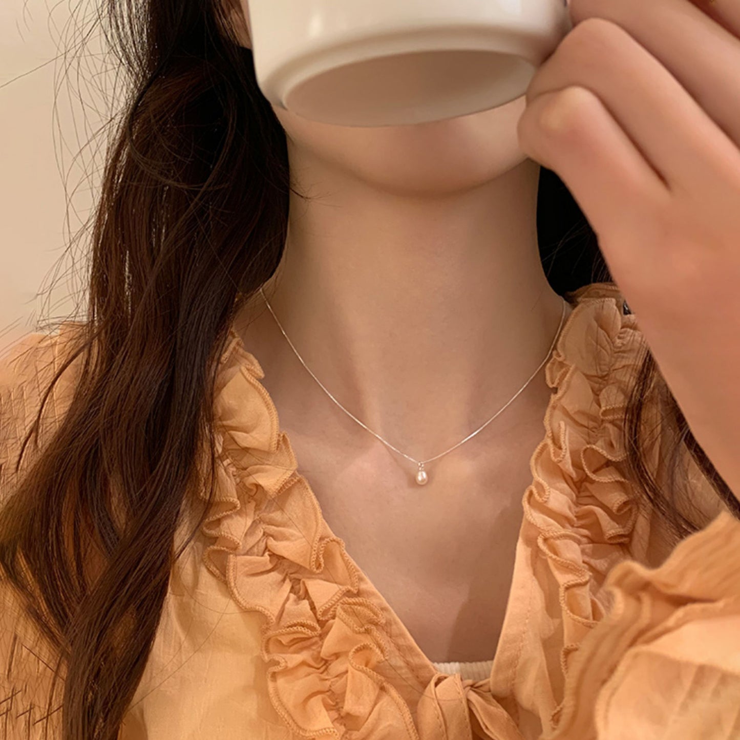 Women's Single Oval Pearl For Simple Style Necklace