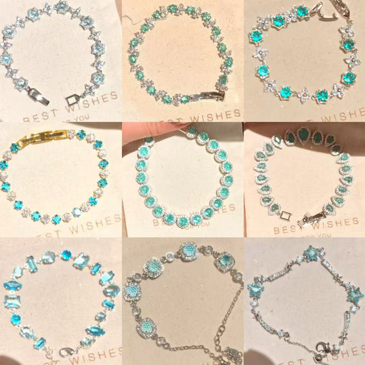 Irregular Square Flower Heart Water Drops Light Luxury High Bracelet