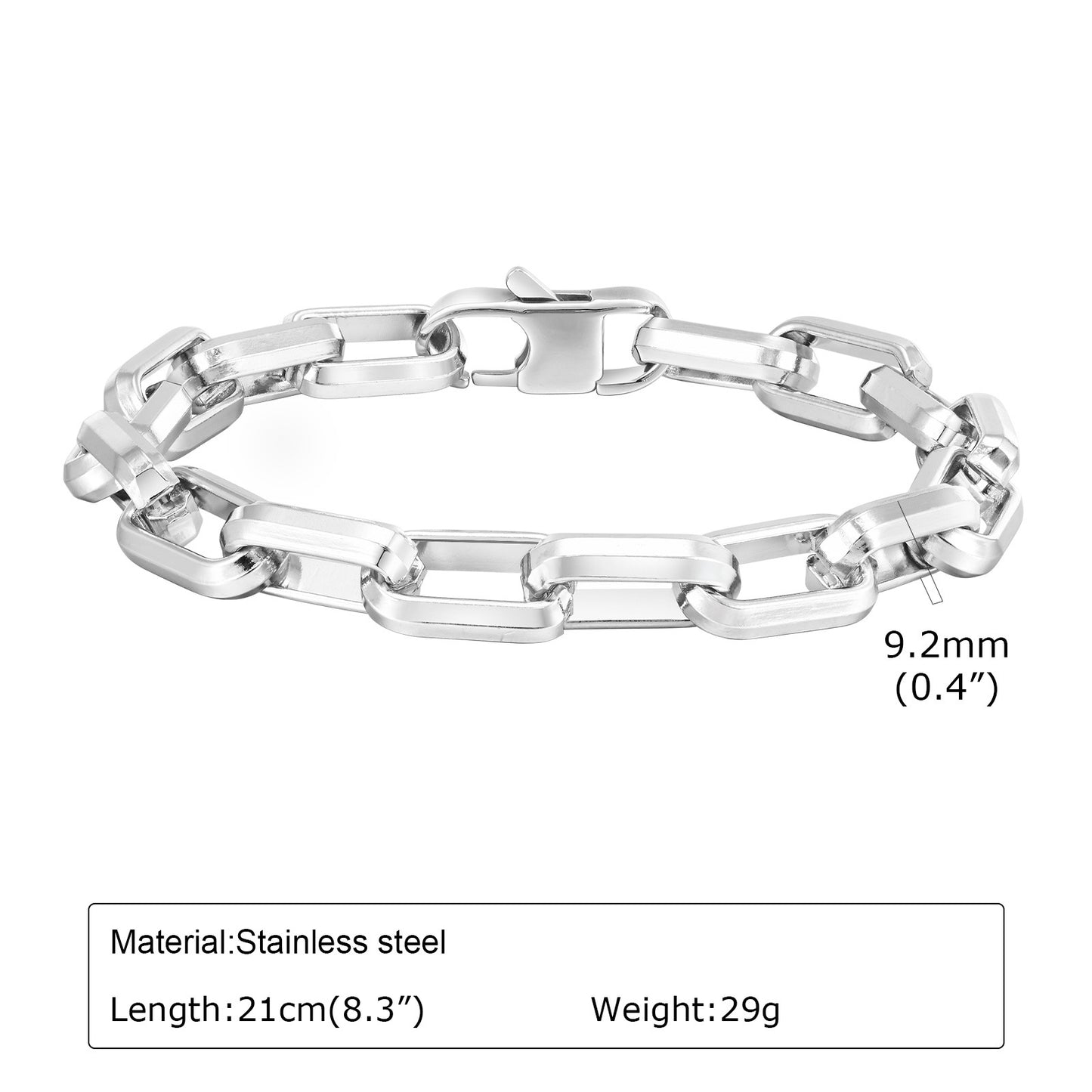 Accessories Stainless Steel Simple Square Chain Bracelets