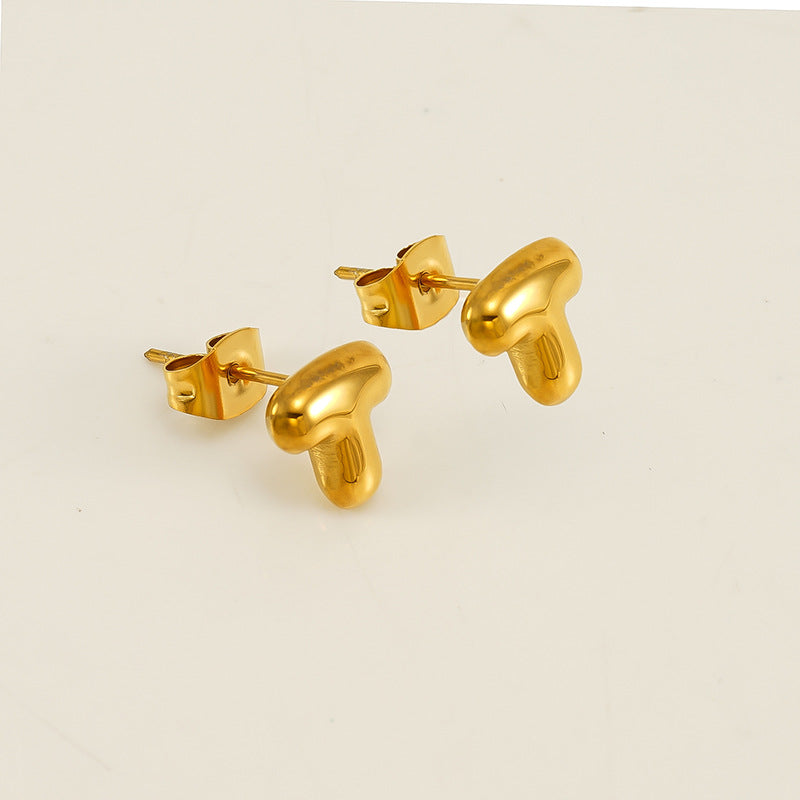 Women's Elegant Titanium Steel Stainless Gold-plated Mini Earrings