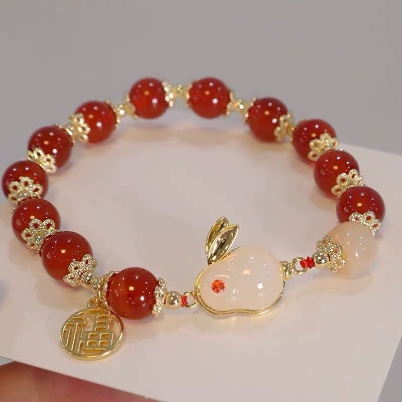 Bunny Red Jade Hare Female Lucky Bracelets