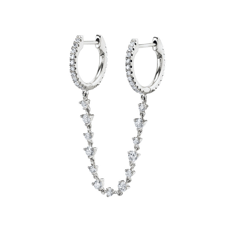 Women's Diamond Ear Chain Double Clip Fashion Trend Eardrop Earrings