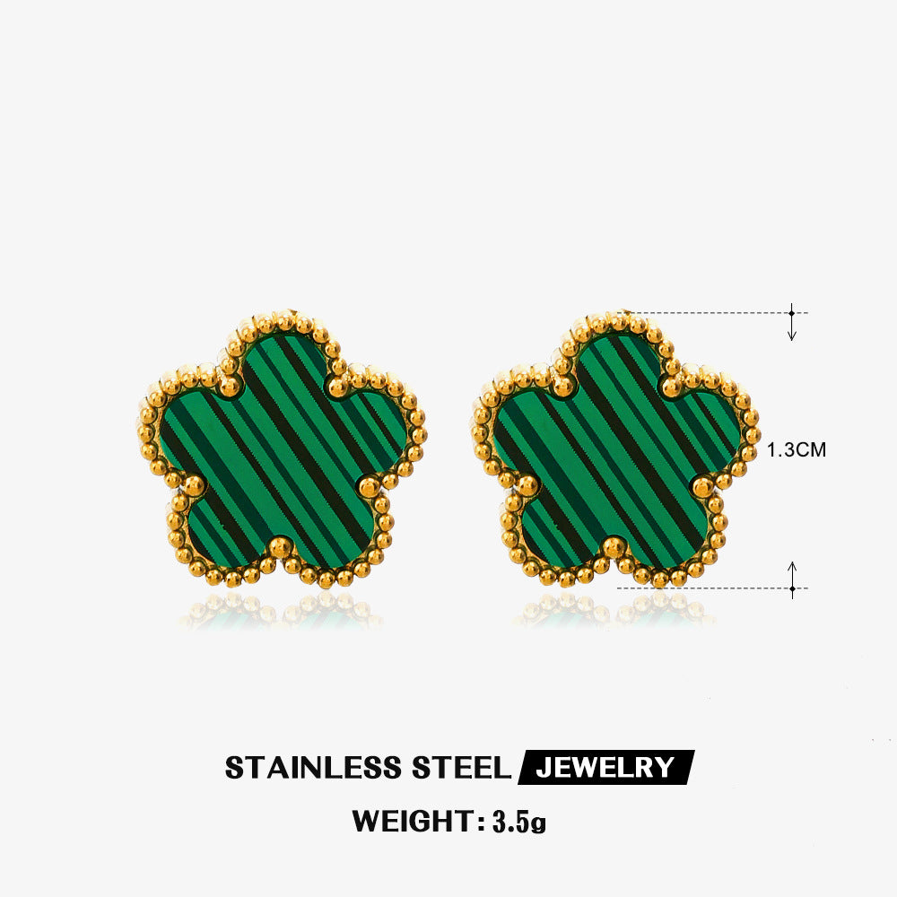 Steel Flower Ear Simple Popular Color Jewelry Set