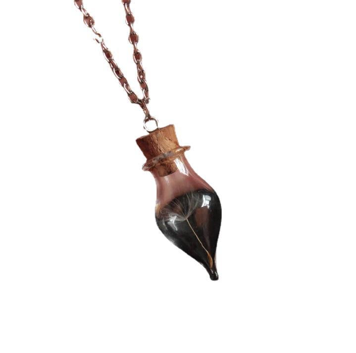 Seed Glass Personality Drift Bottle Dried Necklaces