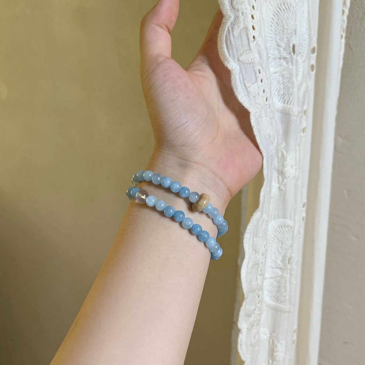 Style Natural Stone Beads Double Layer Twin Bracelets