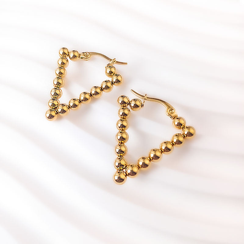 Steel Beads Affordable Luxury Style Geometric Ear Clip Titanium No Stud Earrings