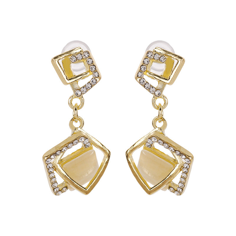 Fashion Geometry Pattern Diamond Female Korean Earrings