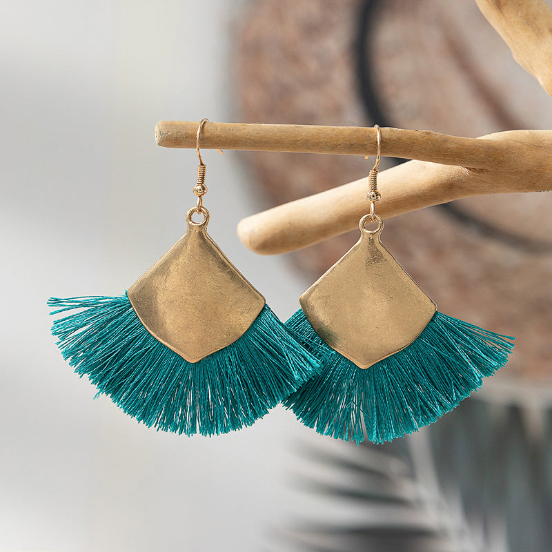 Women's Vacation Style Rattan High-grade Niche Raffia Earrings