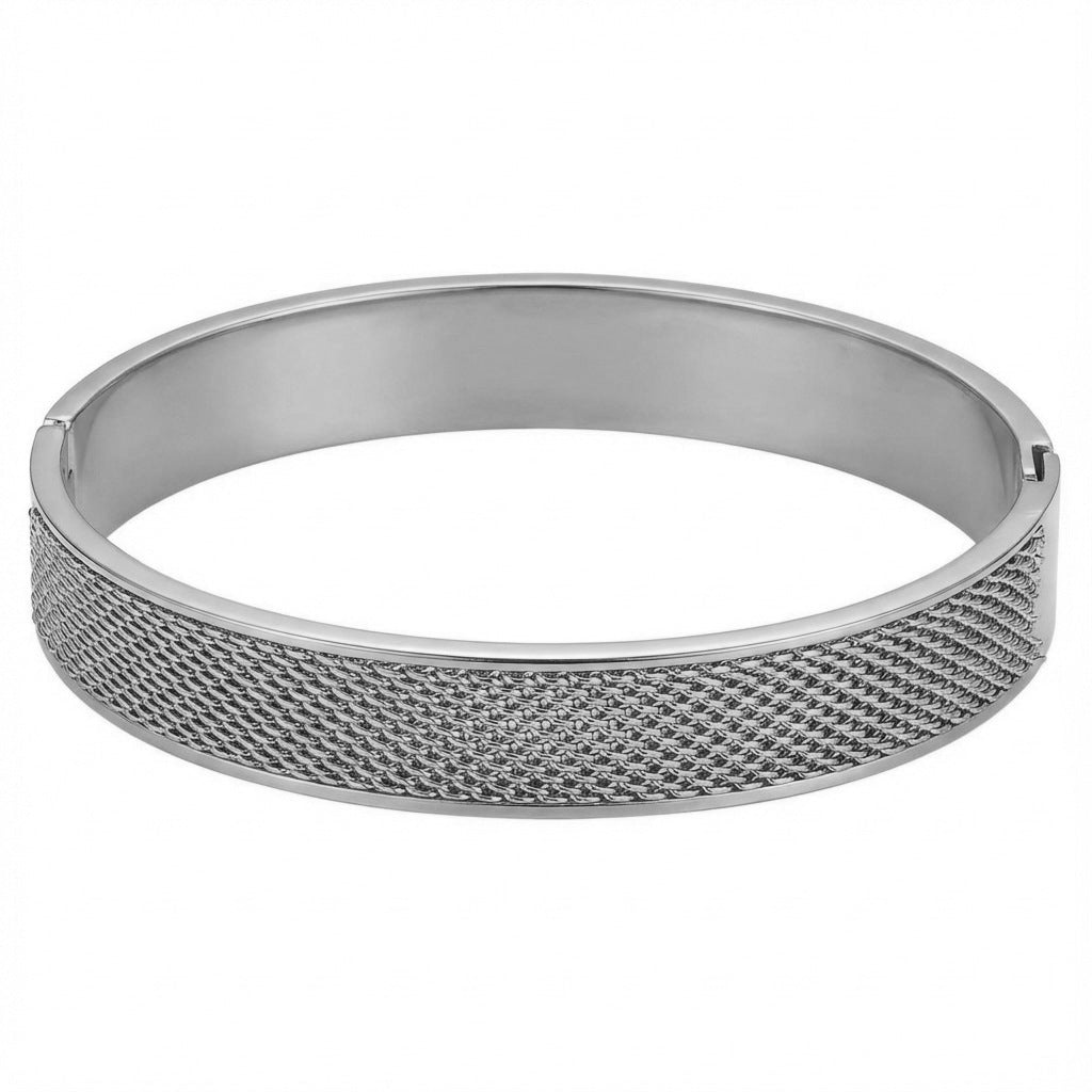 Women's Fashionable Mesh Stainless Steel Simple Vacuum Electroplating Bracelet