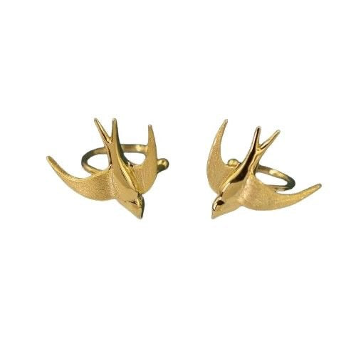 Women's Style Fashionable Swallow Ear Imitation Sier Clip Retro Earrings