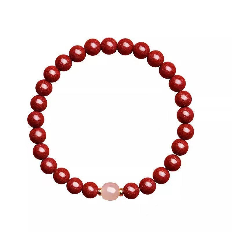 Natural Cinnabar Female Gift Purple Gold Bracelets