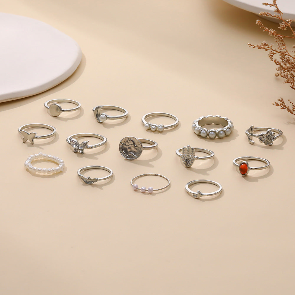 Butterfly Pin Rose Rhinestone Pearl Crescent Of The Rings