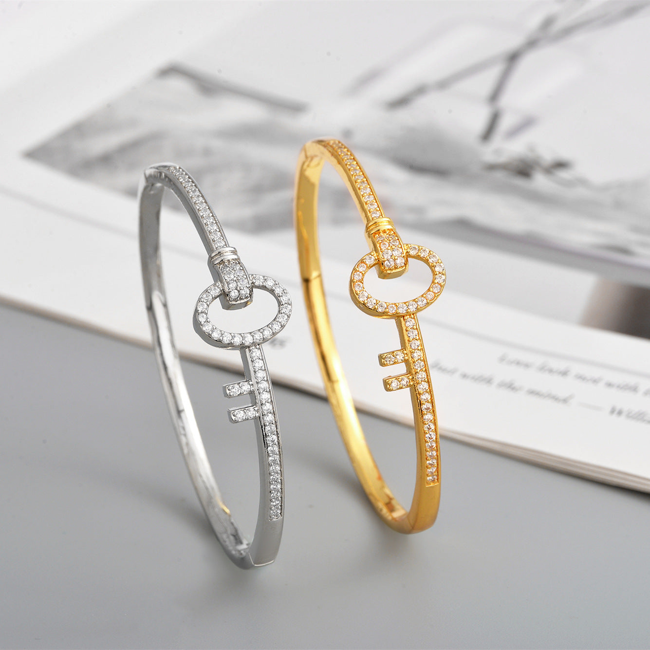 Women's Genuine Gold Electroplated Zircon Fashionable Simple Light Luxury Bracelet
