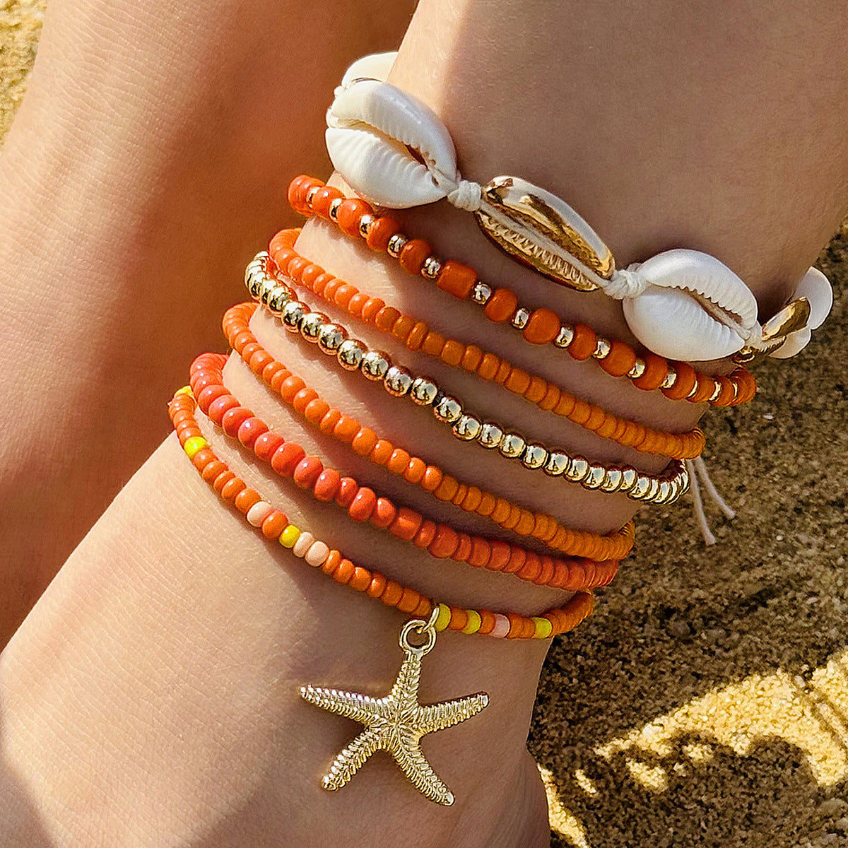 Bohemian Vacation Style Shell Beaded Weave Beach Bracelets