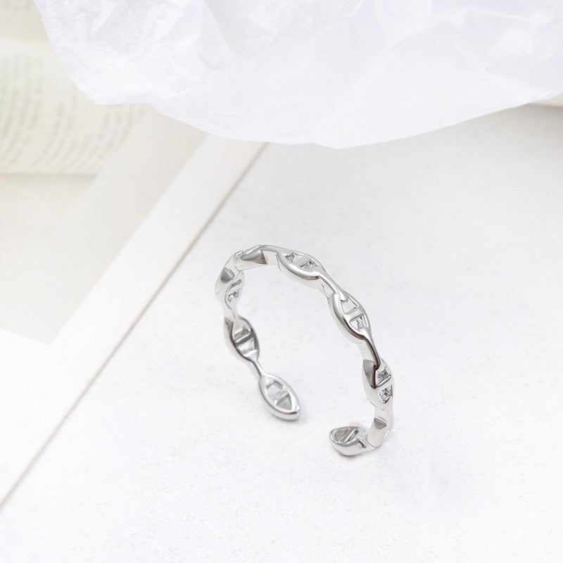 Micro Inlaid Zircon Pearl White Female Rings