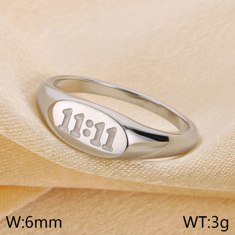 Personality Digital Corrosion Pattern Oval Special Rings