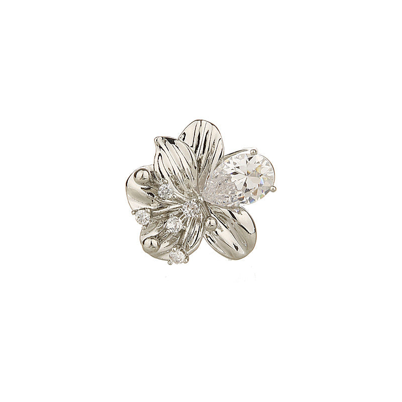 Zircon Starry Female Unique Refined Stylish Versatile Niche Opening Ring