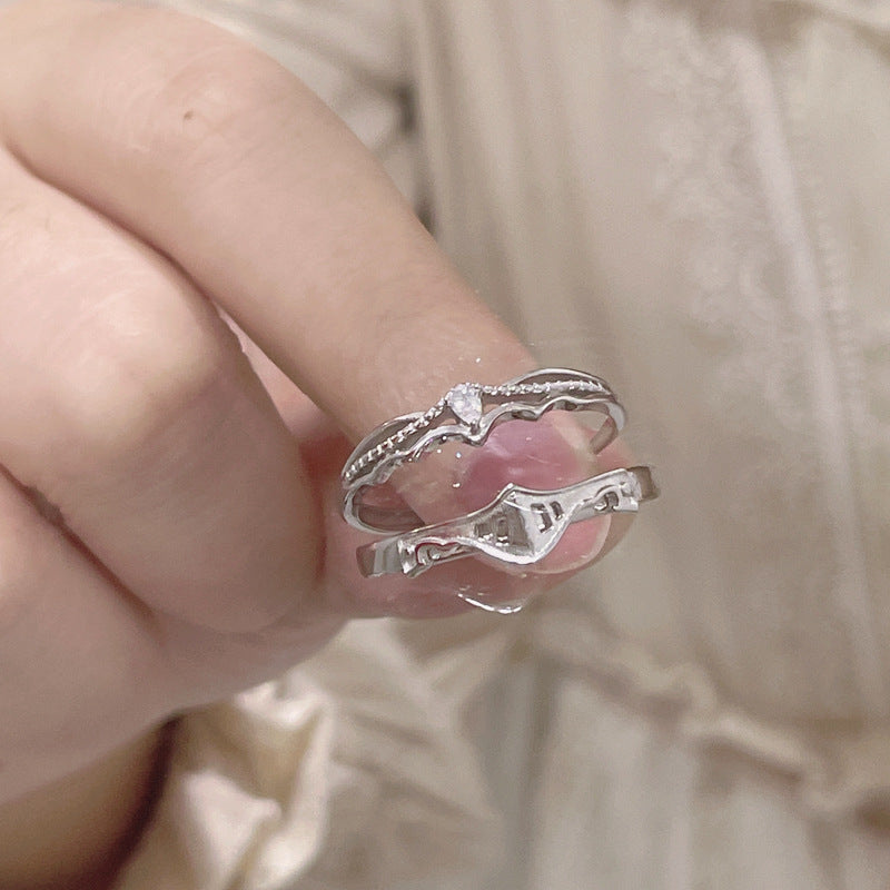 Women's & Men's Knight Couple Simple Design One Pair Valentine's Day Rings