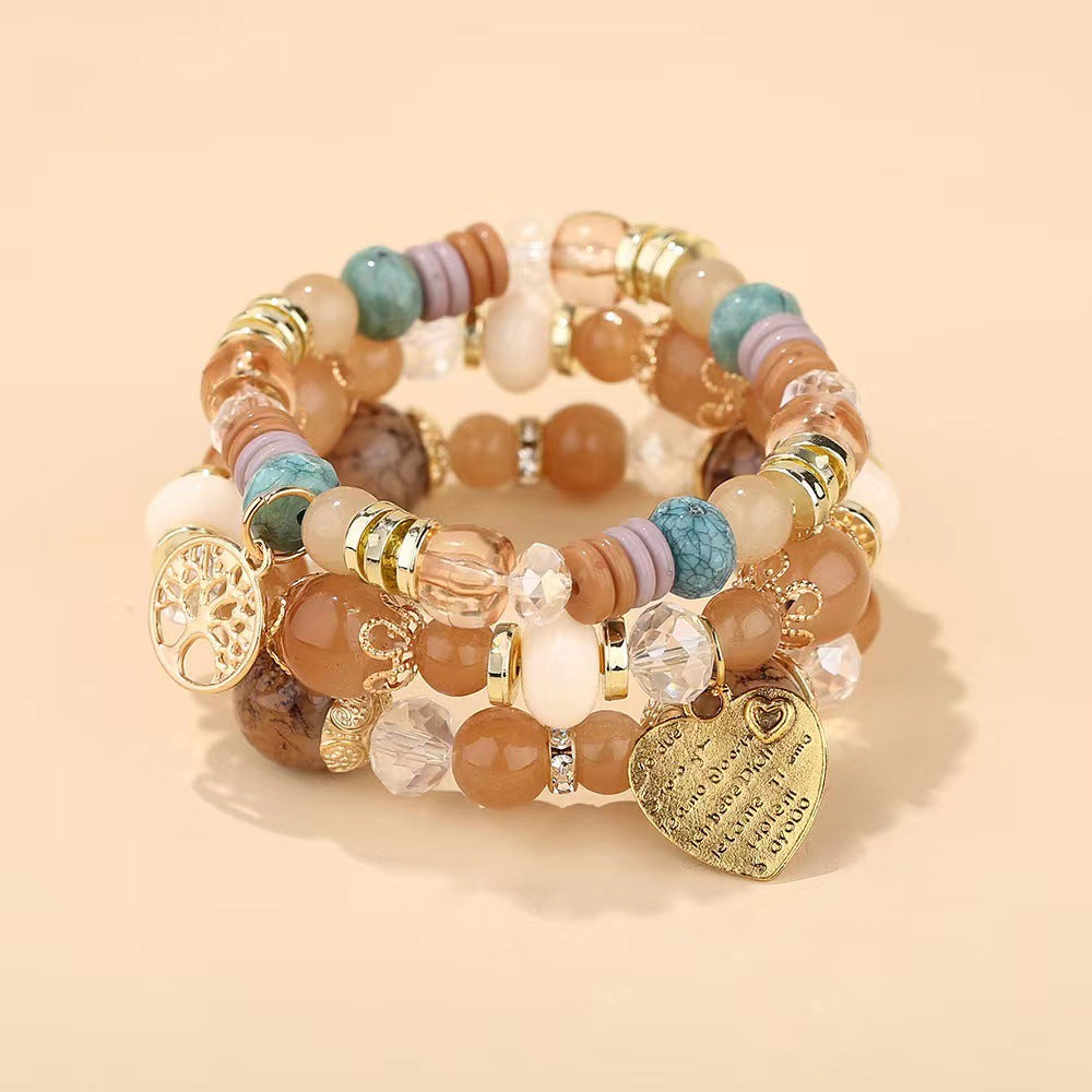 Bohemian Combination Peach Heart Love Jewelry Bracelets