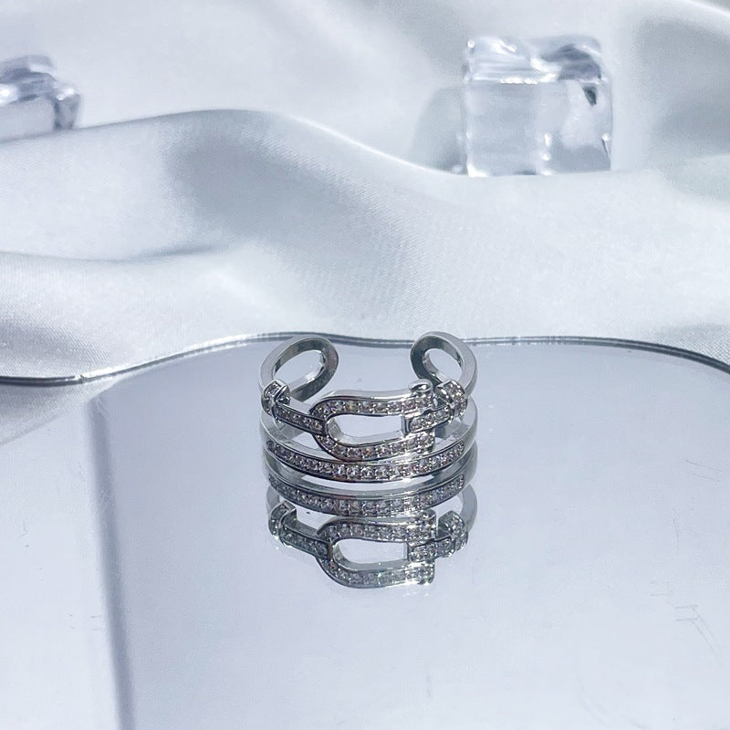 Luxury High-grade Full Diamond Open-end Zircon Rings