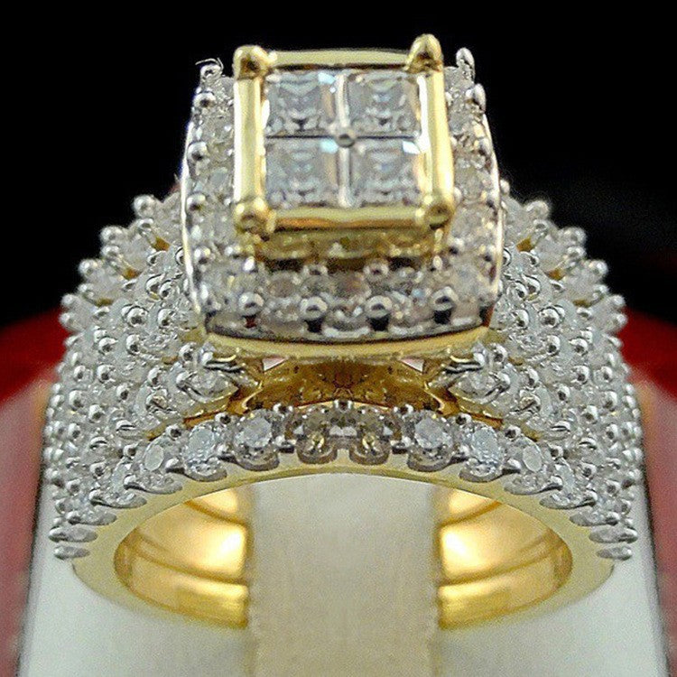 Ornament Popular Golden Single Combination Series Rings