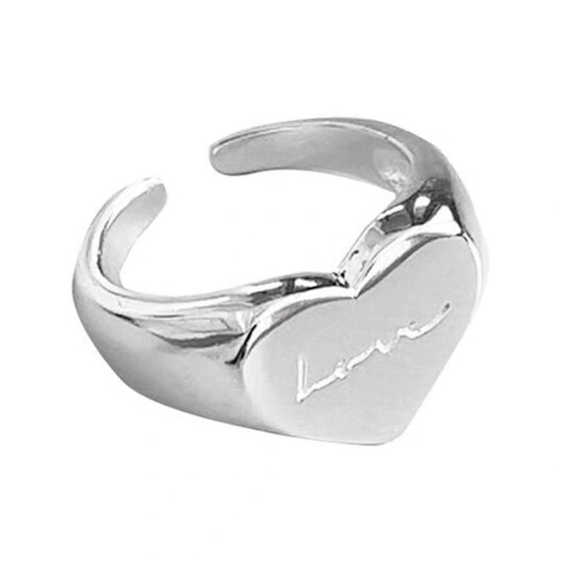 Simple Love Metal Female Light Luxury Minority Design Advanced Rings