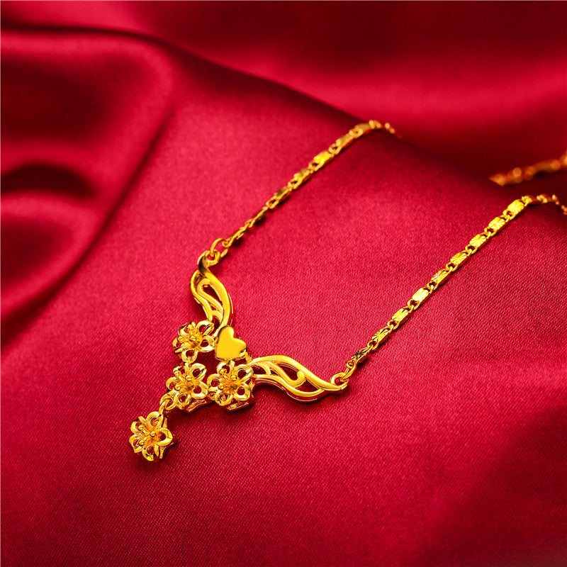 Women's Korean Style Brass Plated Vietnam Alluvial Necklaces