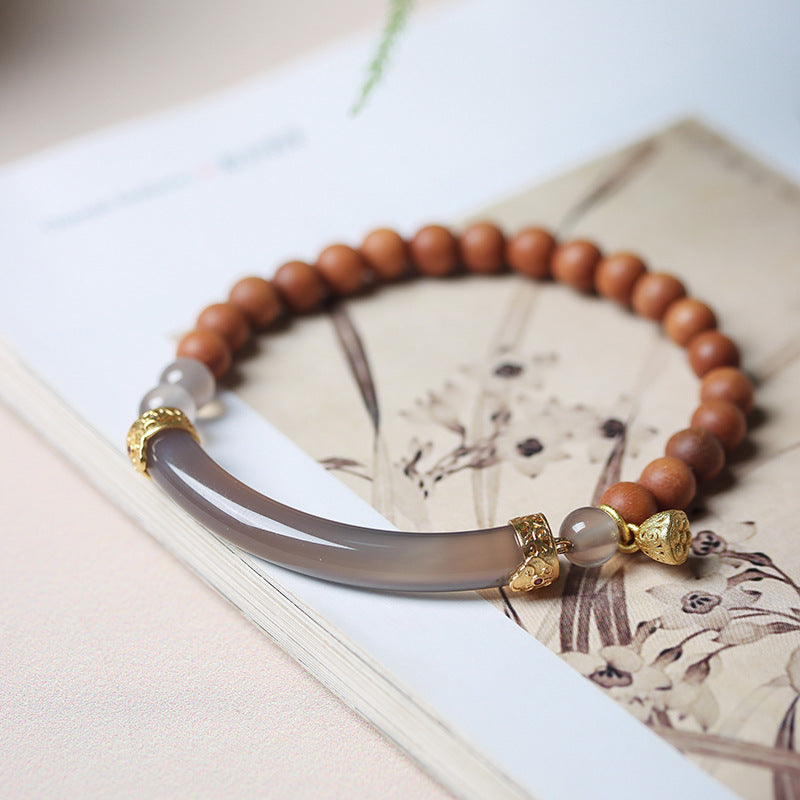 Mountain Half-life Smokey Violet Sandalwood Agate Pedunculata Bracelets