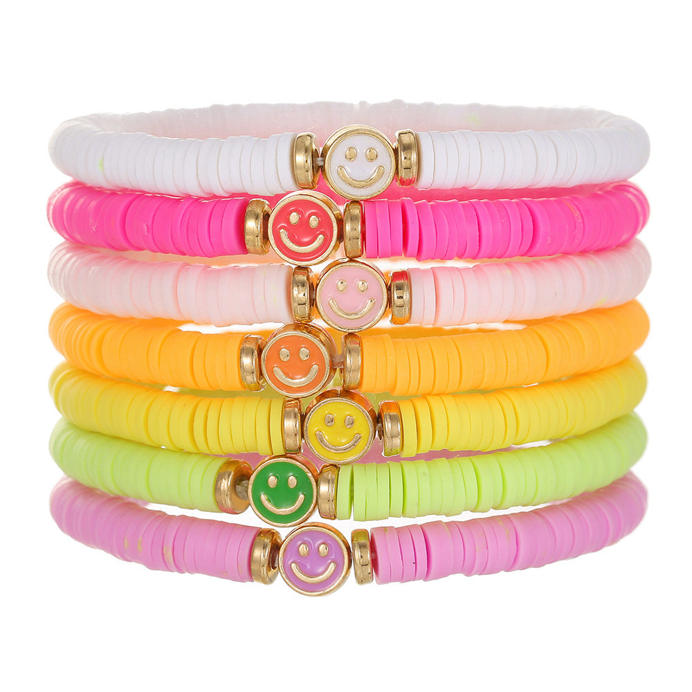 Colorful Polymer Clay Stacking Suit Summer Bracelets