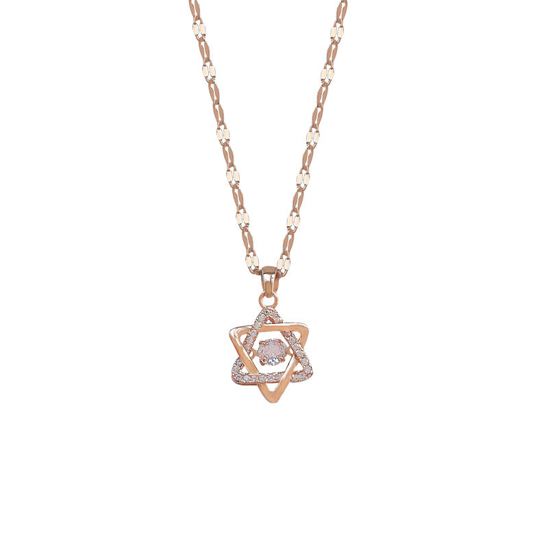 Women's Light Luxury Minority Design Sweater Chain Clavicle Six-pointed Necklaces
