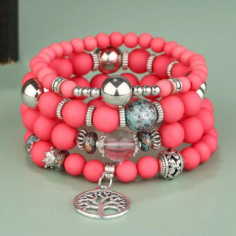 Women's Bohemian Suit Lucky Tree Charm Beaded Bracelets