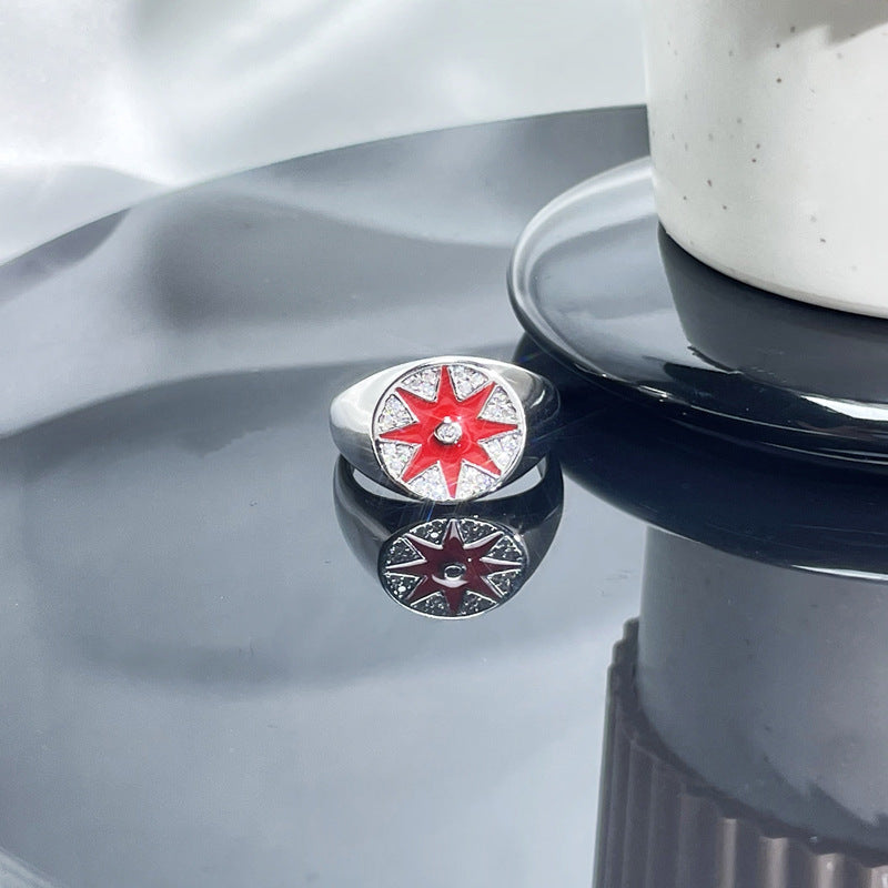 Glazed Open Female Letter Niche Bag Rings