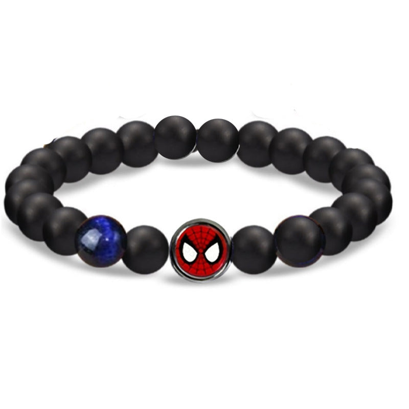 Men's Obsidian Frosted Woven Football Fashion Tigereye Volcanic Bracelets