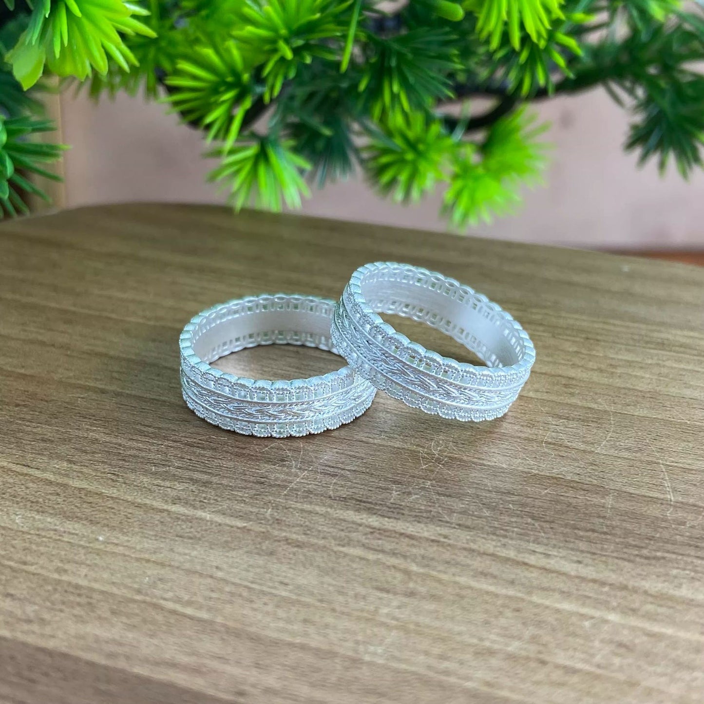 Pure Sier Girly Round Female Coin Couple Ring