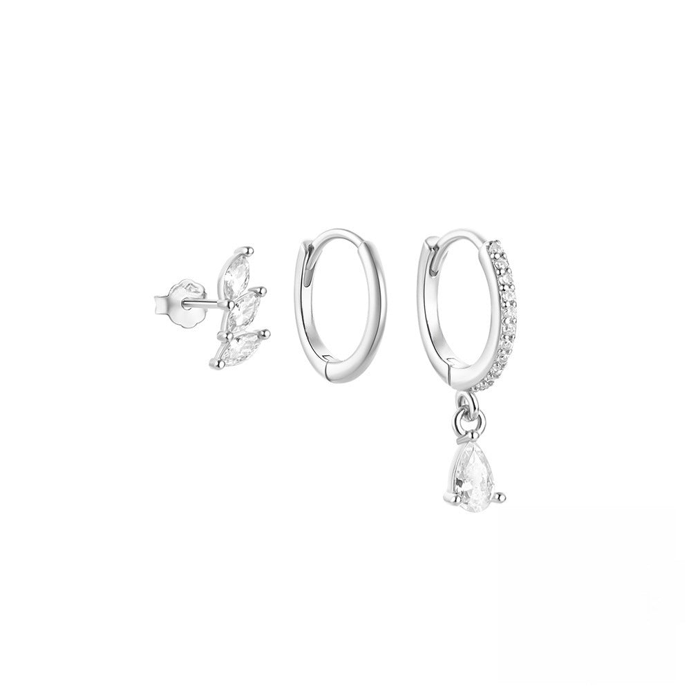 Fashionable Three-piece Set Horse Eye Water Earrings