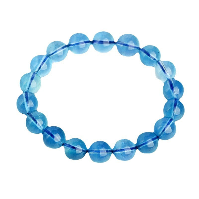 Natural Aquamarine Collection Grade Brazil Devil Blue Classic Round Bracelets