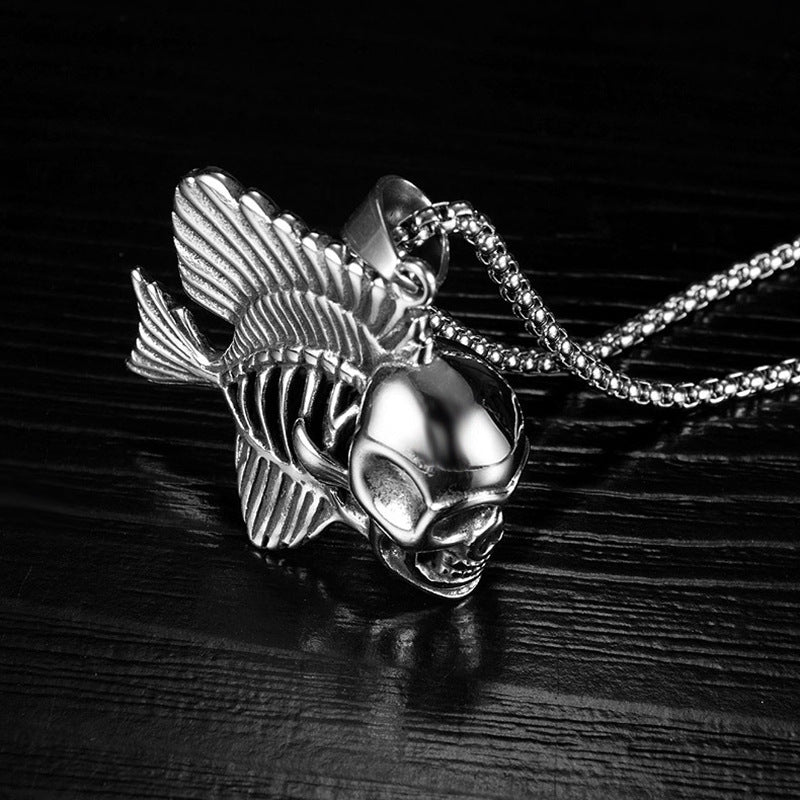 Men's Ornament Fashion Titanium Steel Skull Hip Hop Necklaces