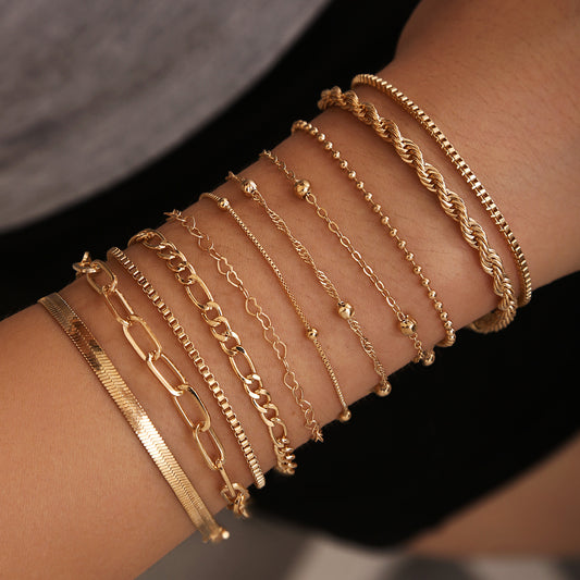 Women's Basic Style Cuban Link Chain Fashion Bracelet