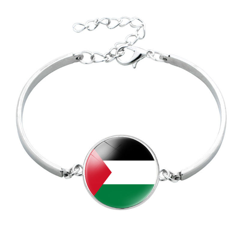 Asian National Flag Time Stone Palestine Bracelets