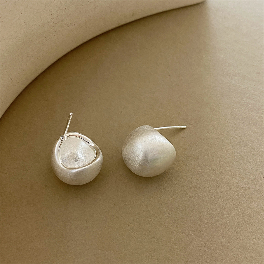 Women's Metal Ball Brushed Simple Fashion High-grade Earrings