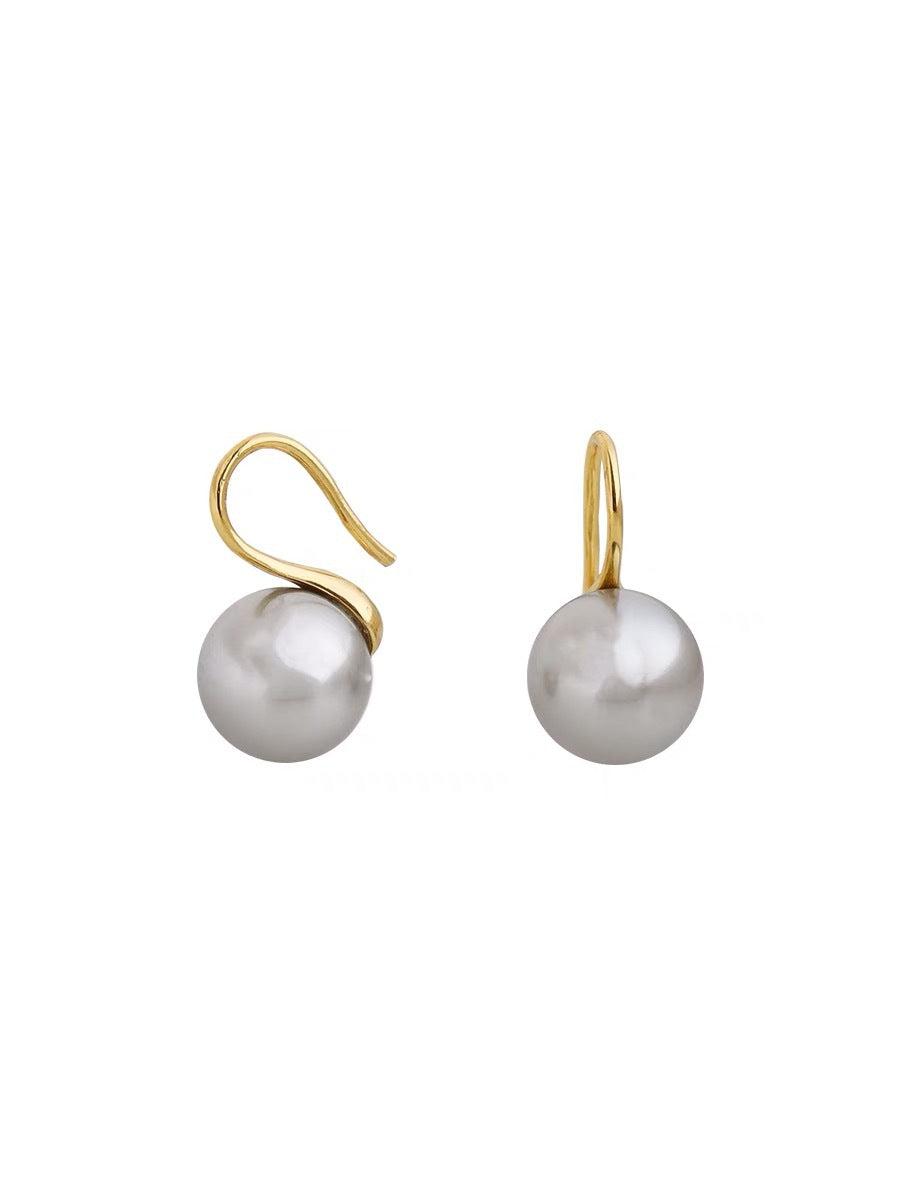 Really Many Heather Gray White Quality High Heels Pearl Earrings